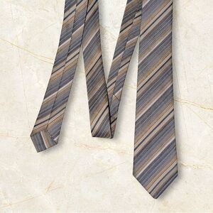 Vintage 50’s Men’s Beige Striped Hand Made in The Amanas Wool Necktie 3x57”